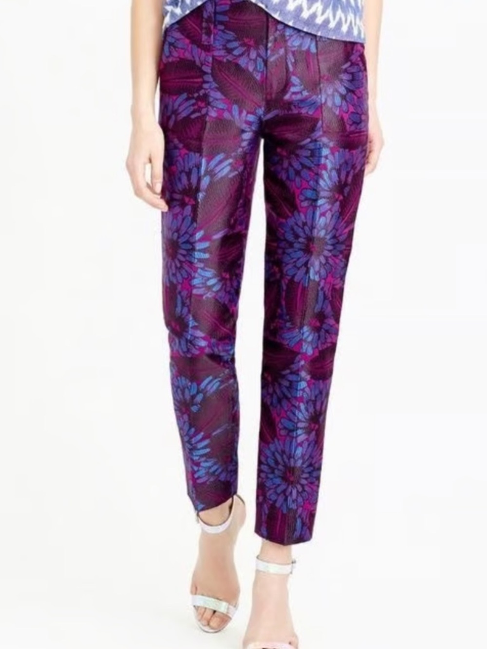 NWT J.Crew Garden Pants Floral Jacquard Size 0